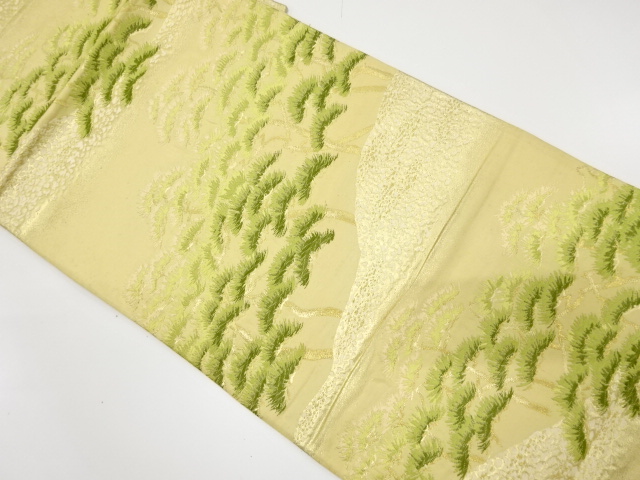 JAPANESE KIMONO / ANTIQUE FUKURO OBI / SILK / WOVEN PINE